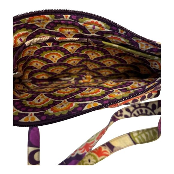 Vera Bradley Quilted Crossbody Bag – Ribbons Pattern – Adjustable Strap, Pockets - Picture 5 of 6